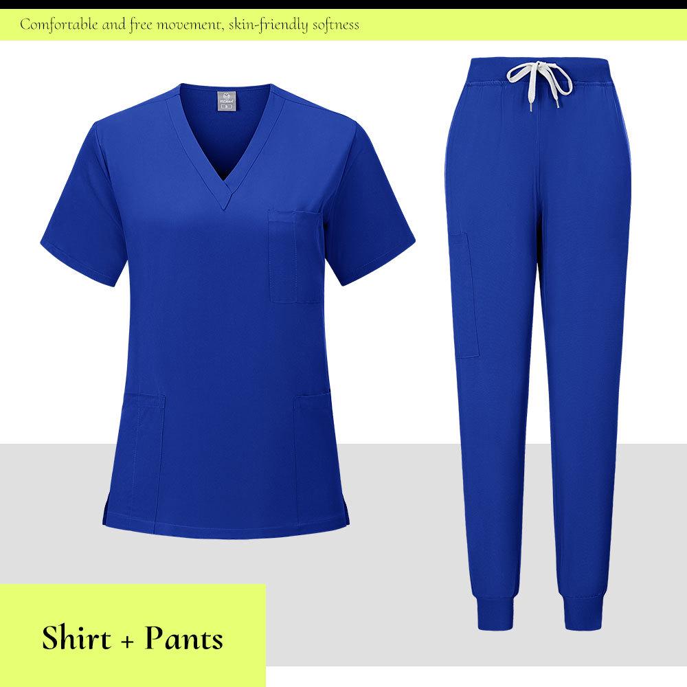 Ready-To-Ship: TEM Women's Scrub Set - 13 Colors, Four-Way Stretch, Short Sleeve, Long Pants