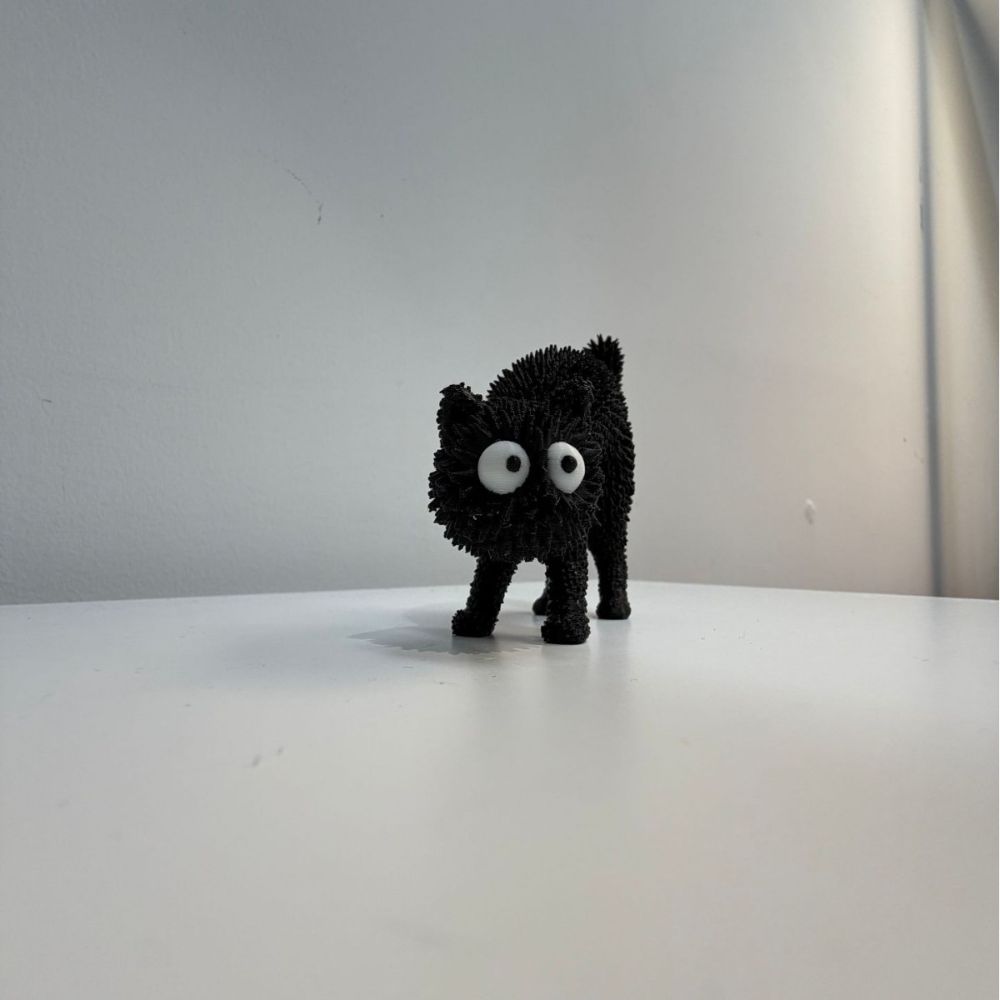Stereo Tactile Spiky Cat Keychain 3D Printed Fidget Grip Toy Fun Stress Relief Pendant  Cat Lovers