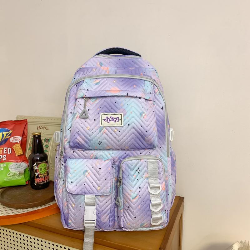 Cartoon Print Backpack Middle School Student Schoolbag Large Capacity Backpack