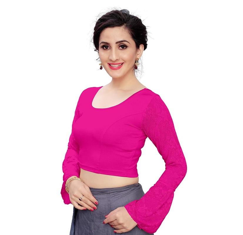 TreegoArt Fashion TreegoArt Women's Cotton Blend Long Sleeve Stitched Readymade Stretchable Blouse Free Size - Pack Of 1