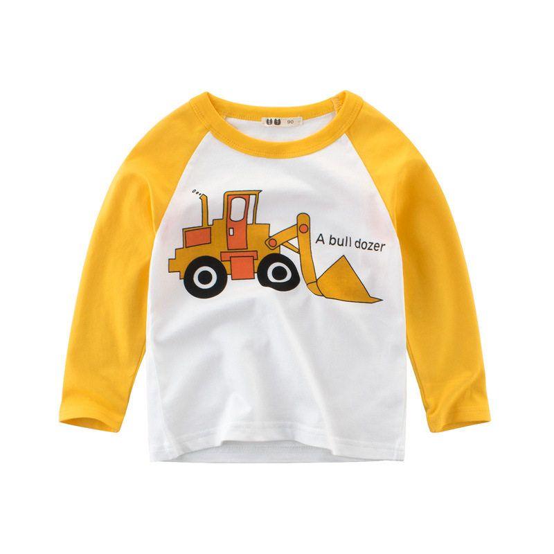 27Kids Excavator Korean-Style Long-Sleeved Boy's T-shirt