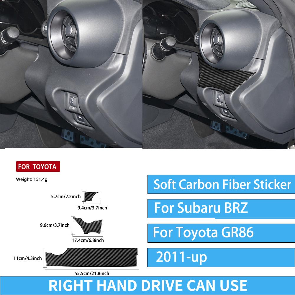 For Subaru BRZ/ For Toyota GR86 -up Carbon Fiber Decal Car Center Console Shift Panel Interior Decorative Stickers