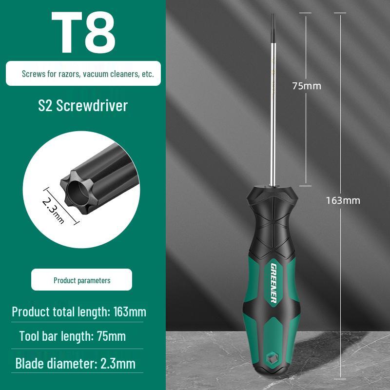 Sada magnetických šroubováků Green Forest Hex & Mi Word: T8, T15, T20, T25, T30