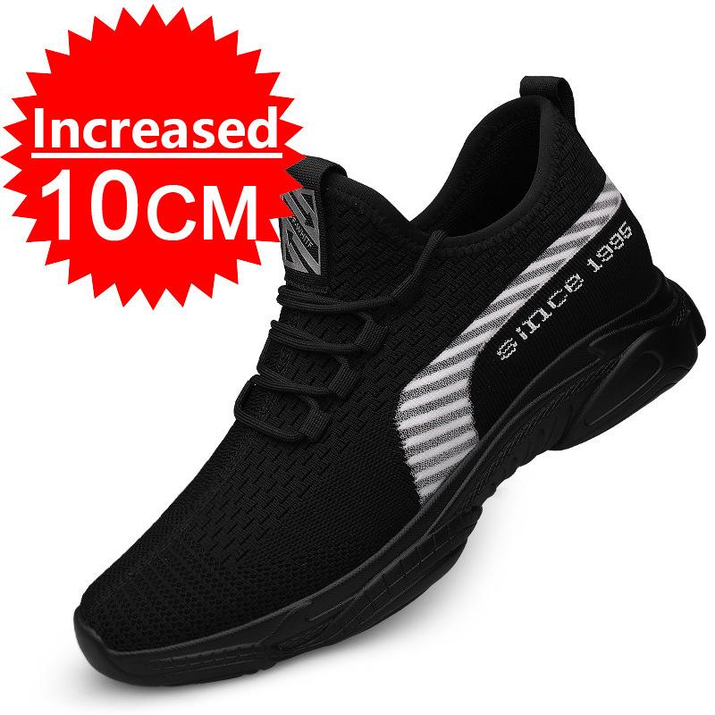 

Men White Sneakers Elevator Shoes Men s Hidden Heels Breathable Heightening Shoes Increase Insole 6CM Sports Casual Height Shoes 43
