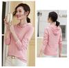 2025 Women's Long-Sleeve Hooded Pullover: Solid Color, Mercerized Cotton, Korean Style Base Layer for Spring & Autumn