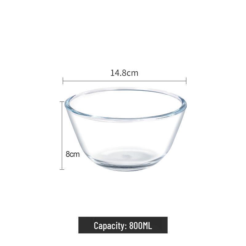 Large Heat-Resistant Glass Bowl for Fruit, Salad, Noodles, Soup, and Dough