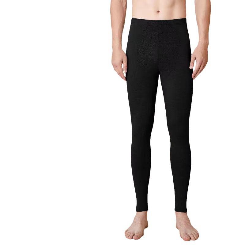Men's Seamless Warm Fleece-Lined Autumn Pants - Thick Wool Base Layer & Winter Velvet Underwear