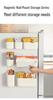 Magnetic Wall-Mounted Tissue Box: Punch-Free Wet Wipe Storage Holder for Kitchens & Refrigerators, Upside Down Pull-Out Design.