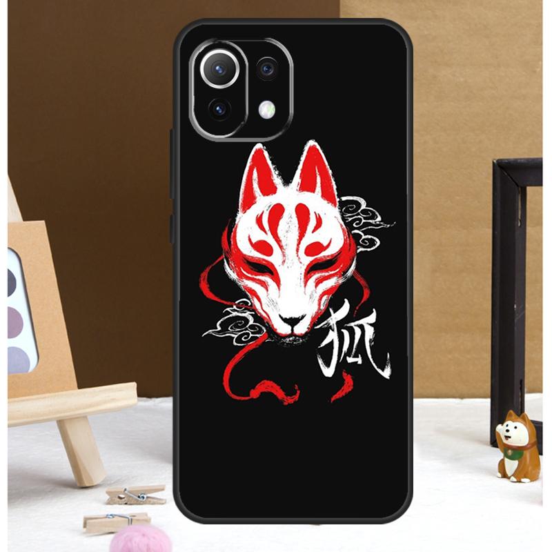 Japanese Kitsune Fox Mask Case For Xiaomi 14 Ultra 13 11T 12T 13T Pro 12 Lite POCO X6 Pro X3 X4 X5 M5s M6 F3 F5 Cover