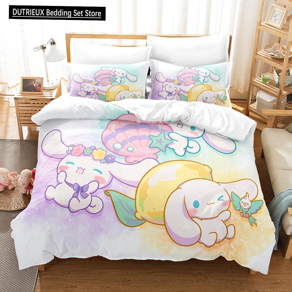 

Sanrio Cartoon Duvet Cover Pillowcase Bedding Collection Cute Cinnamoroll ChildrenS Bed Double Comfortable Bed Full Twin King Size EU single(135x200cm)