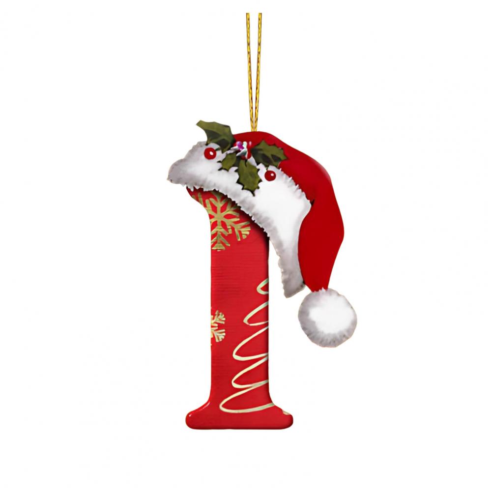 Christmas Tree Letter Decorations Ornaments Set with Santa for Home Holiday