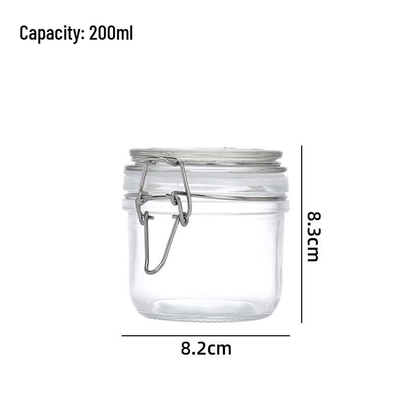 Zhishi Glass Square Airtight Food Storage Jar (3000ml, 2-Pack)