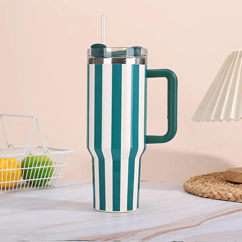 40oz Thermal Bottle With Straw Handle and Lids Drinkware Hot Cold Stainless Steel Thermos Portable Car Coffee Cups Thermal Mug