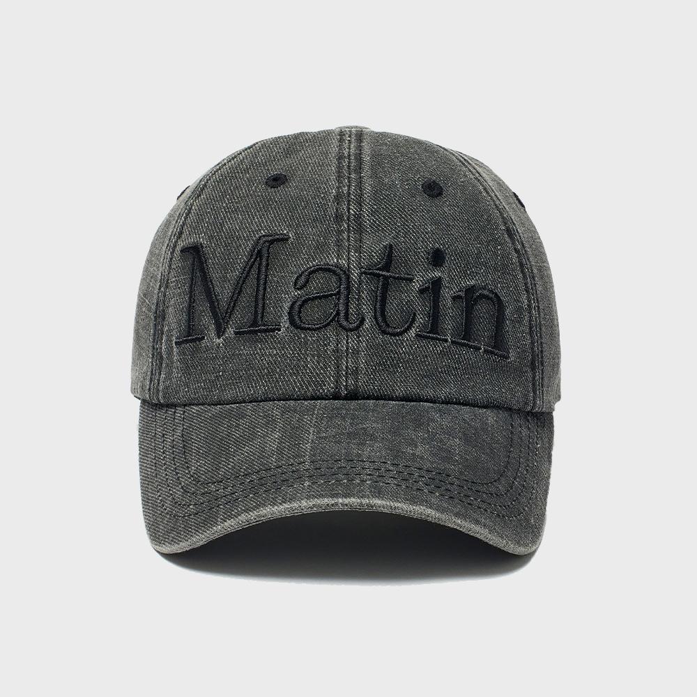 [Matinkim] Logo Washed Ball Cap in Black FREE