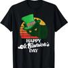 Funny Happy St Catrick's Day 80's St Patricks Cat Retro T-Shirt