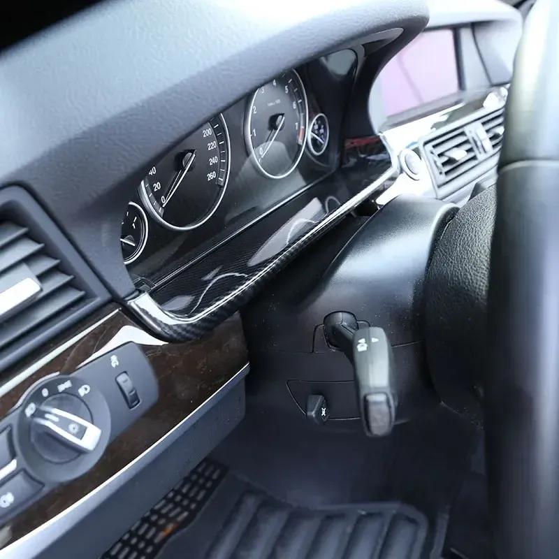 Car Accessories Carbon Style Steering Wheel Dashboard Speedmeter Display Decorate Frame Cover Trim For BMW 5 Series F10 2011-17