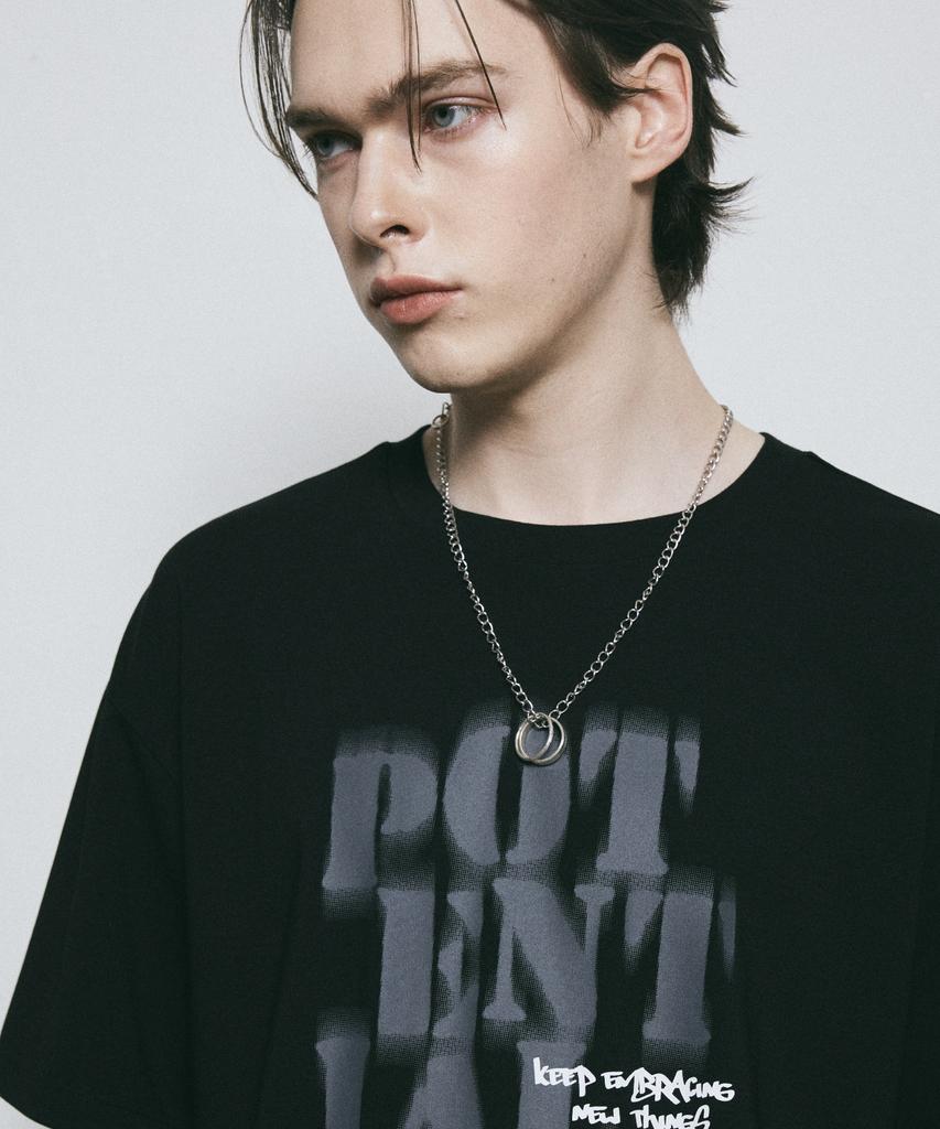 BUNKERBUSTER Grunge Lettering Print Short Sleeve T-Shirt Mq7Tu426_Black