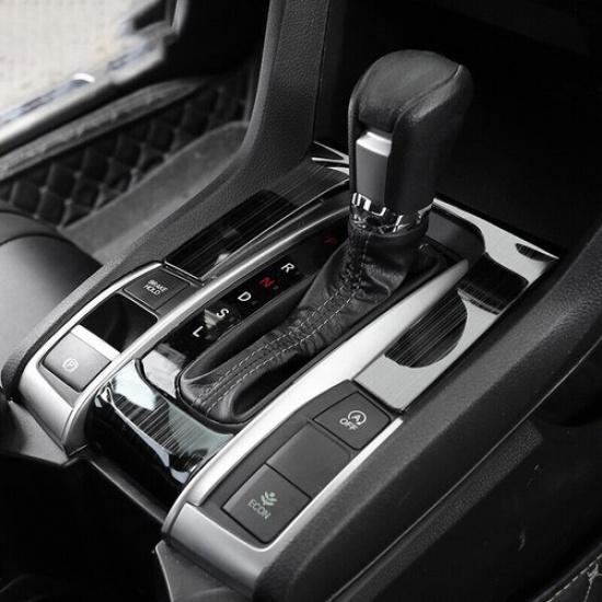 For Honda Civic 2016-2021 Black Titanium Center Console Gear Shift Panel 3pcs
