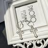 Punk Hollow Cross Pendant Dangle Earrings For Women Minimalist Silver Color Round Circle Drop Dangle Earring Ear Jewelry Gifts