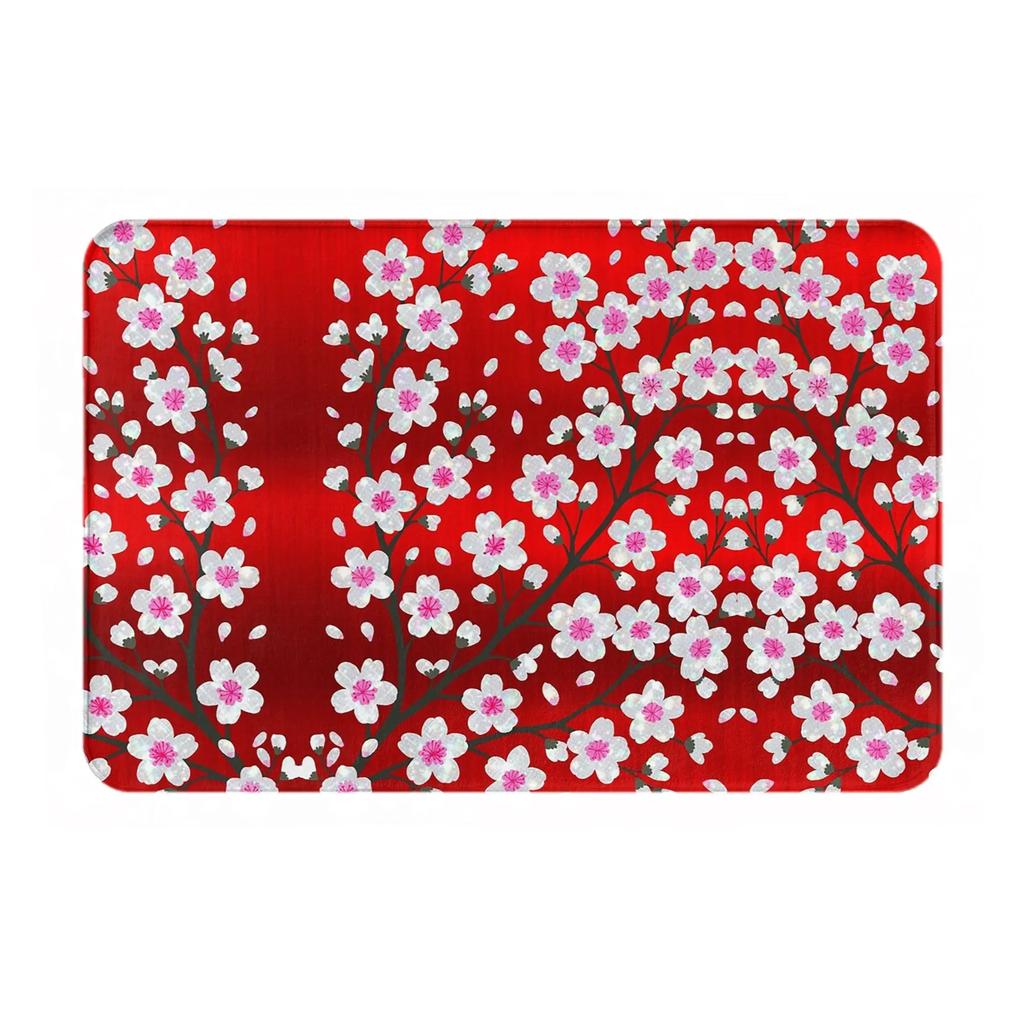 Cherry Blossom sparkle Non-slip Doormat Floor Mat Washable Carpet Rug for Kitchen Entrance Home Balcony Footpad Mats
