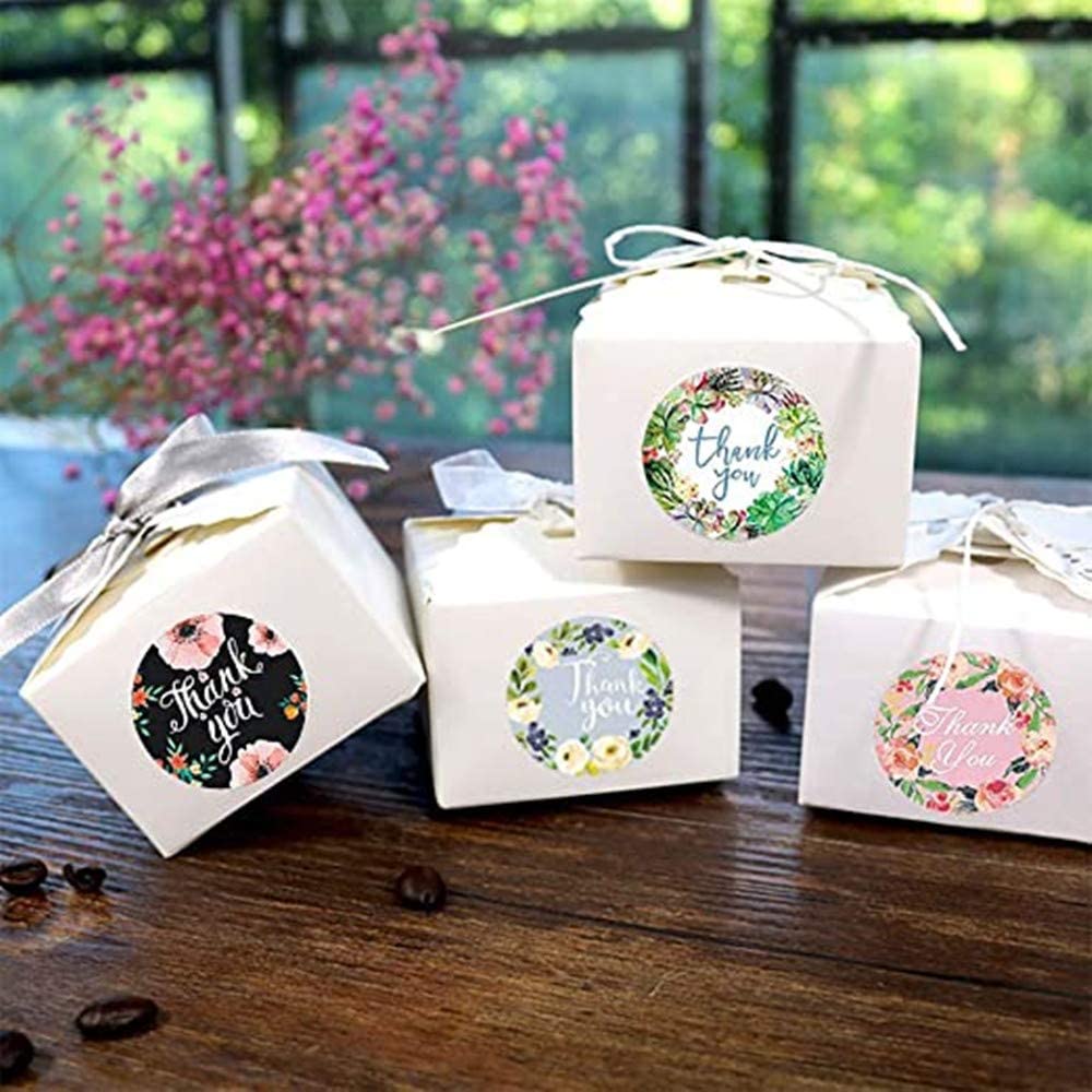500 Stück/Rolle Blume Danke Aufkleber Set 1 Zoll Kreis Floral Masking Tape Tagebuch Geschenk Dekoration Siegel