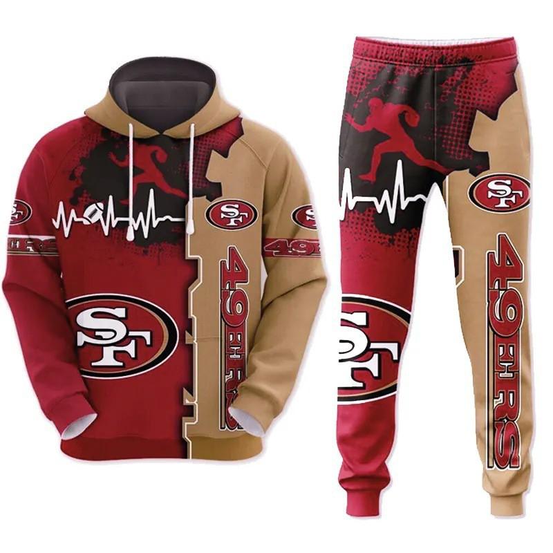 NFL Football Tracksuit Set 3D Print Hoodie Loose Pants Mens Sportswear
