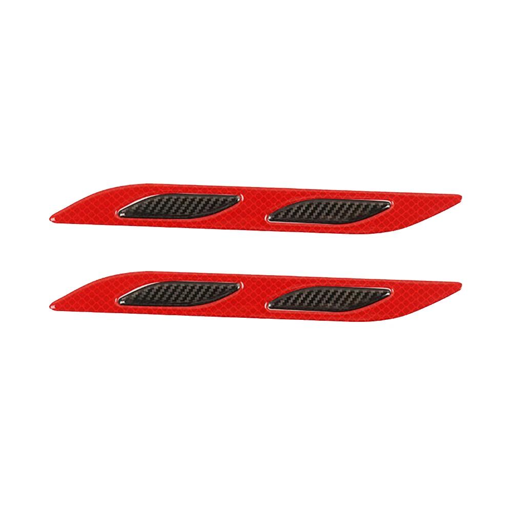 2 szt. Uniwersalne naklejki samochodowe z włókna węglowego na zderzak, odblaskowe paski, ciężarówka, motocykl, naklejki ostrzegawcze anty-zarysowania