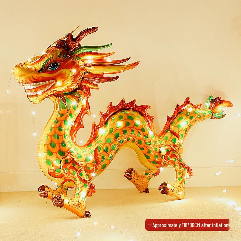 Lion Dance Balloon Decorations for Baby's Full Moon, First Birthday & Festive Photo Props