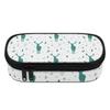 Pencil Case Printed Large Capacity 300D Polyester Smooth Zipper with Main Compartment Mesh Pocket and Pen Slots for Students