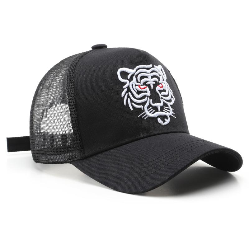 Cappellino da Baseball Unisex Ricamo Tigre Cappellino Trucker Rete Posteriore Traspirante Stile Street Cappellino Parasole