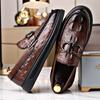 Loafers Men's New Soft-soled Beanie Shoes Men's Business Casual Leather Shoes Formal British Style Crocodile Pattern Men's Shoes
