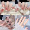 Nail Art Set: Transparent Lemon Ice Fake Nails - Trendy Internet Celebrity Style