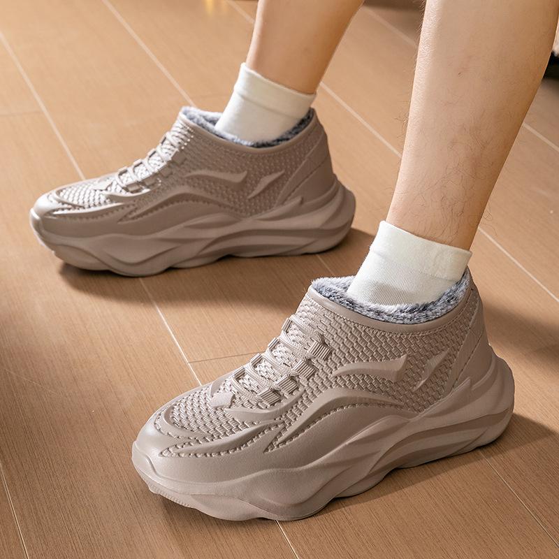 Waterproof Snow Boots Men's Winter Plus Velvet Thickened Warm Outer Wear Water Shoes Rain Boots Rain Boots One Pedal Cotton Shoes