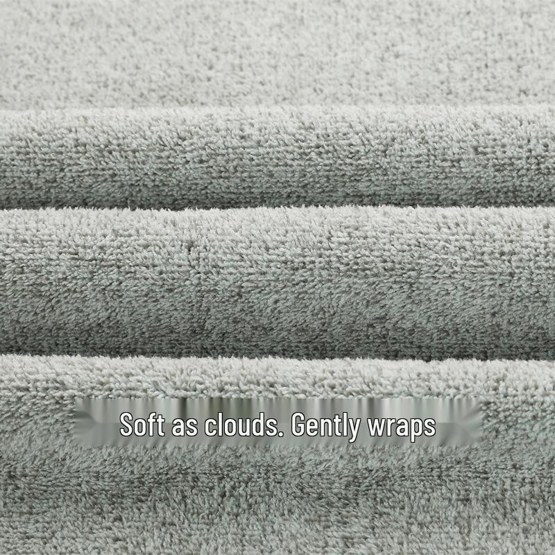 Bamboo Charcoal Quick-Dry Bath Towel - Large, Thick, Soft, Absorbent, No-Shed, Plain Color Wrap