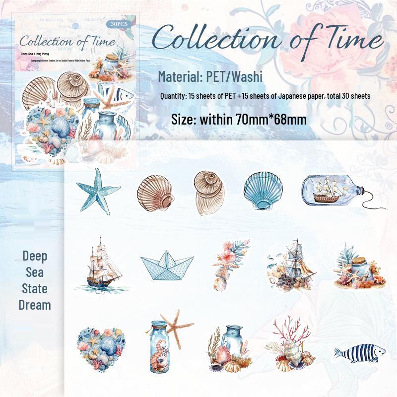 Time Series Paper Trace Sticker Pack - 6 Styles for Journaling, Collage, and DIY Decoration