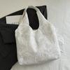 Sacs d'épaule en dentelle brodée décontractés pour femmes Sacs à main simples polyvalents pour dames Grand sac fourre-tout léger Sac gilet pour femme pour le travail