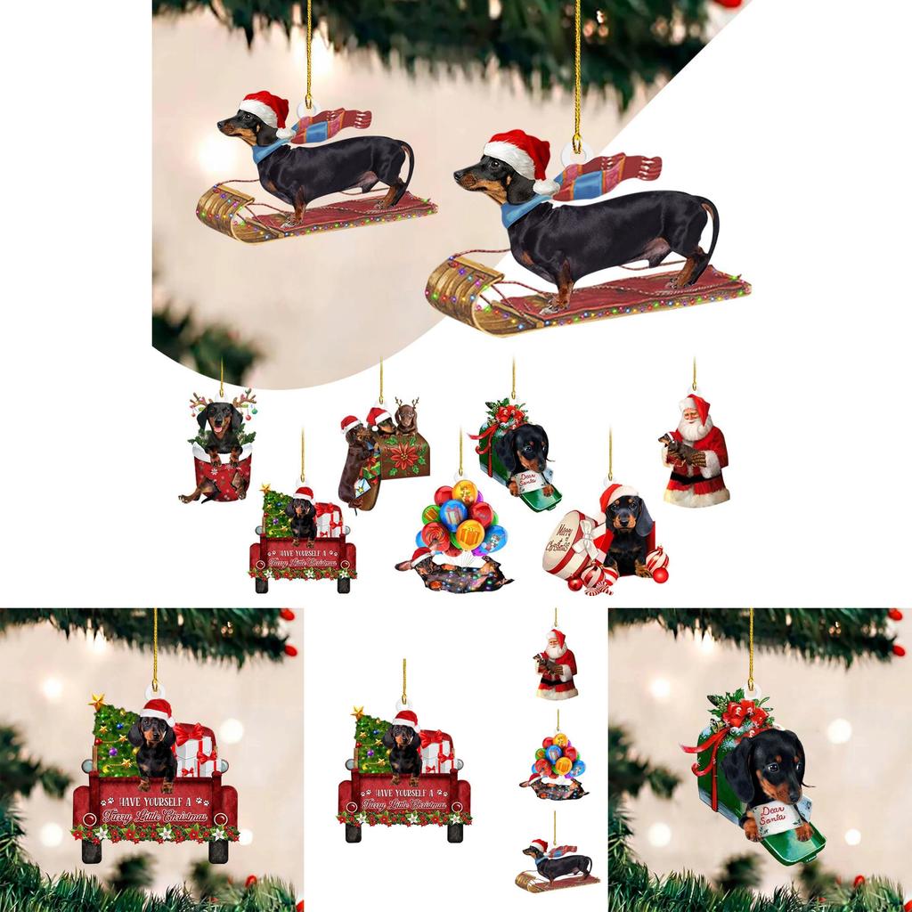 Adorable 2023 New Christmas Dachshund Series Tree Ornament For Home And Car Decor