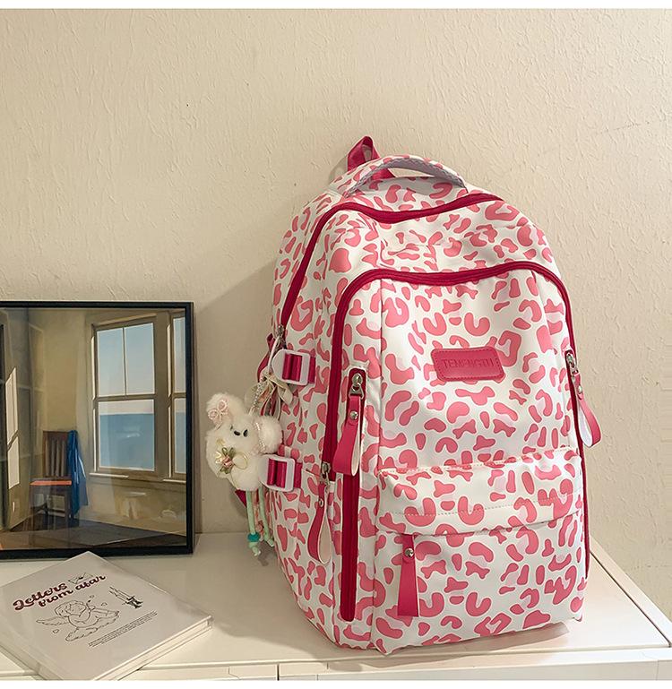 Zaino Scuola Zaino per Studente Liceo Università Zaino da Donna 1011 Nuova Moda Stampa Leopardo Grande Capacità Zaino di Tendenza Versatile Zaino da Viaggio