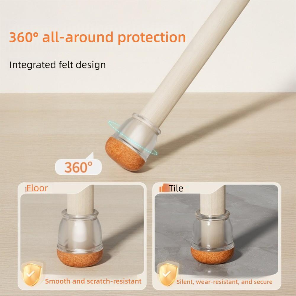 8PCS Thickened Leg Pad Upgraded Felt Table Foot Protective Cover Chair Leg Cover  Table Protection