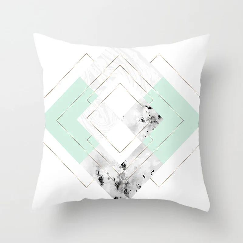 

Чехол для подушки Nordic Mint Green Blue с геометрическими полосками для дома, гостиной, дивана, квадратная подушка 45x45 см 30x30cm