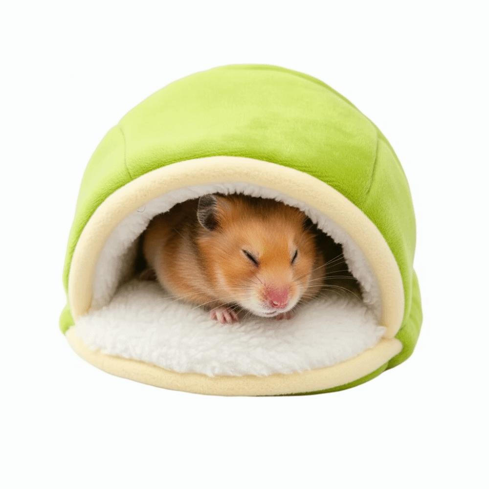 Insulated Portable Hamster Warm Nest Washable Turtle Shell Shape Winter Bird Nest Soft Cozy Guniea Pig House for Golden Bear