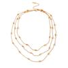 European-American Luxury Women's Multi-layer Long Gold Bean Pendant Necklace, Titanium Steel, Versatile Design