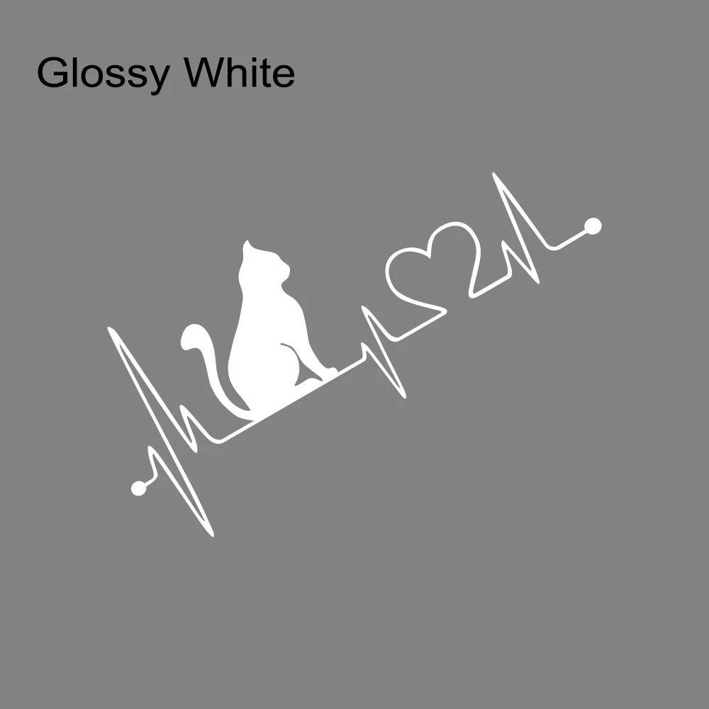 Universal Car Body Vinyl Sticker Cat Electrocardiogram Graphics Decal DIY Style Auto Window Hood Tail Tuning Accessories