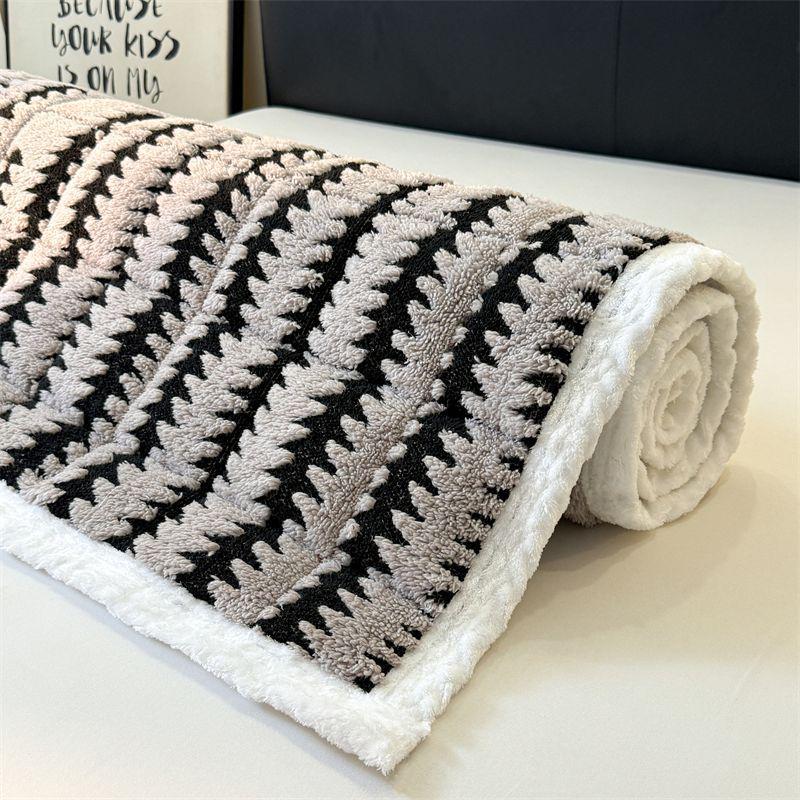 Zimní sametová podložka na matraci G5Z - Silný coral fleece topper pro studentskou postel