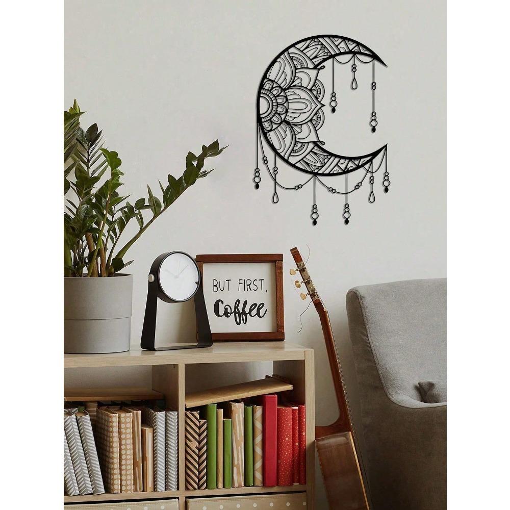 Metal Mandala Moon Wall Art Boho Home Decor Sculpture Gift Wedding