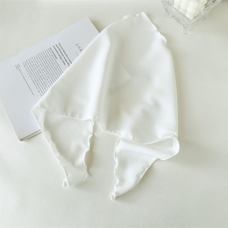 

Solid Color Triangle Hair Scarf Retro Head Wrap Minimalist Hair Kerchief Chic Back Tie Headband For Outdoor Travel белый