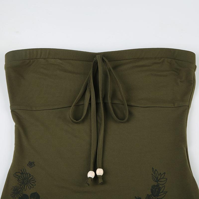 VAYLA Causal Holiday Style Women Straps Tops Backless Bow Lace Up Slim Flower Prints Fashion Trendy Blouses