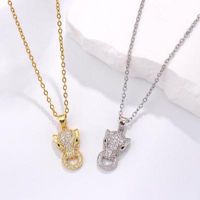 Leopard Head Titanium Steel Clavicle Necklace - Light Luxury, Fade-Resistant, Versatile Pendant for Women