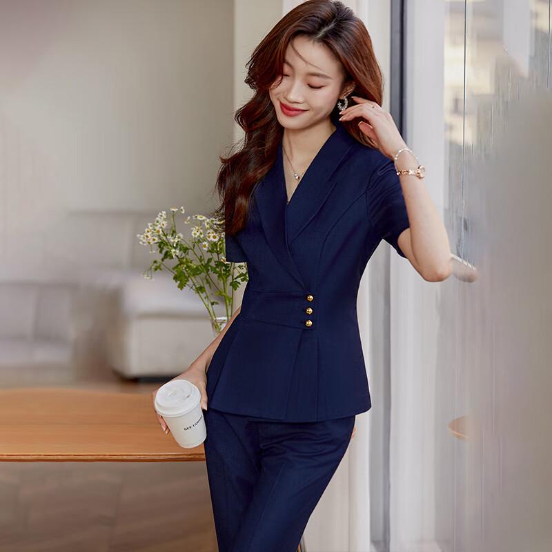 Women's Summer Short-Sleeve Formal Work Suit Set