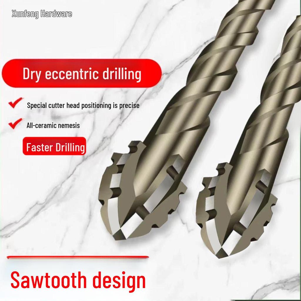 Triangular Tungsten Steel Drill: Wear-Resistant, Home Improvement, Dual-Purpose for Dry/Wet Use, Sharp Tooth, New Dislocation Sawtooth.